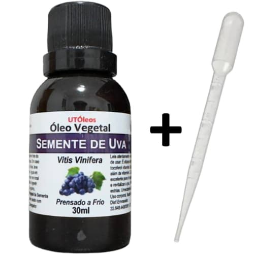 Óleo Vegetal de Sement de Uva 30mL | Hidratante, Anti Estrias e Rejuvenecedor - 100% Natural e Puro