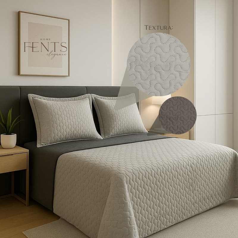 Kit Colcha Cobre Leito Casal Queen Dupla Face 2,40 x 2,60