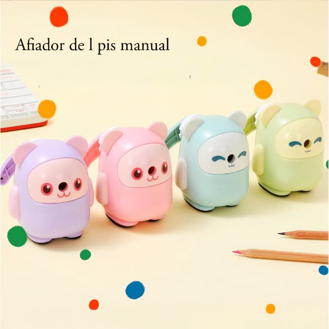 apontador de lápis para crianças, apontador manual pessoal, material escolar MAT-M08