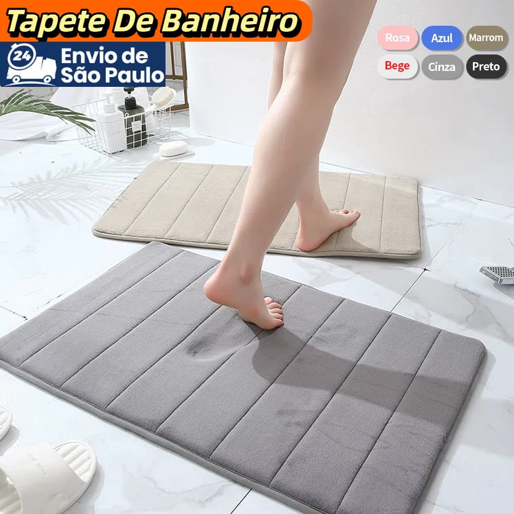 Tapete Antiderrapante de Banheiro Super Absorvente Para Porta De Entrada/Banheiro
