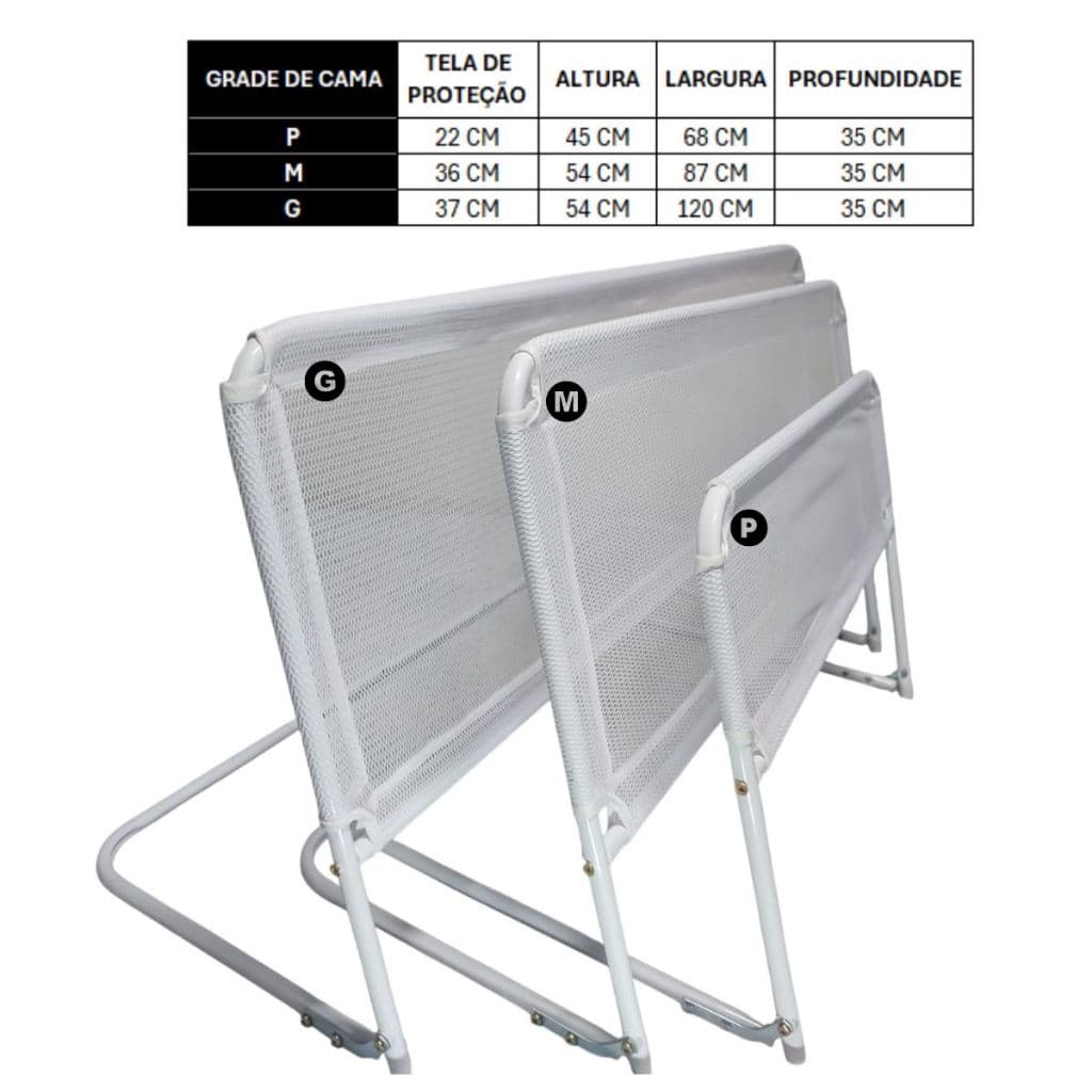 Grade De Cama LAVÁVEL Normal Ou Box P-M-G Com Tela de Proteção P/ Crianças e Idosos TAMANHO GRANDE