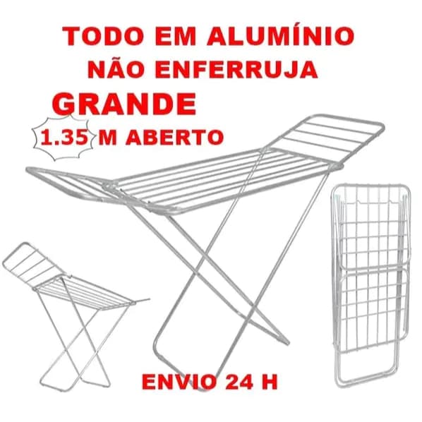VARAL DE CHÃO ALUMÍNIO DOBRÁVEL PORTÁTIL COM E SEM ABAS