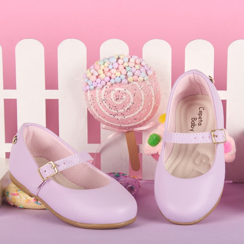 sapato calçado infantil menina modinha lindissima lilas super confortável