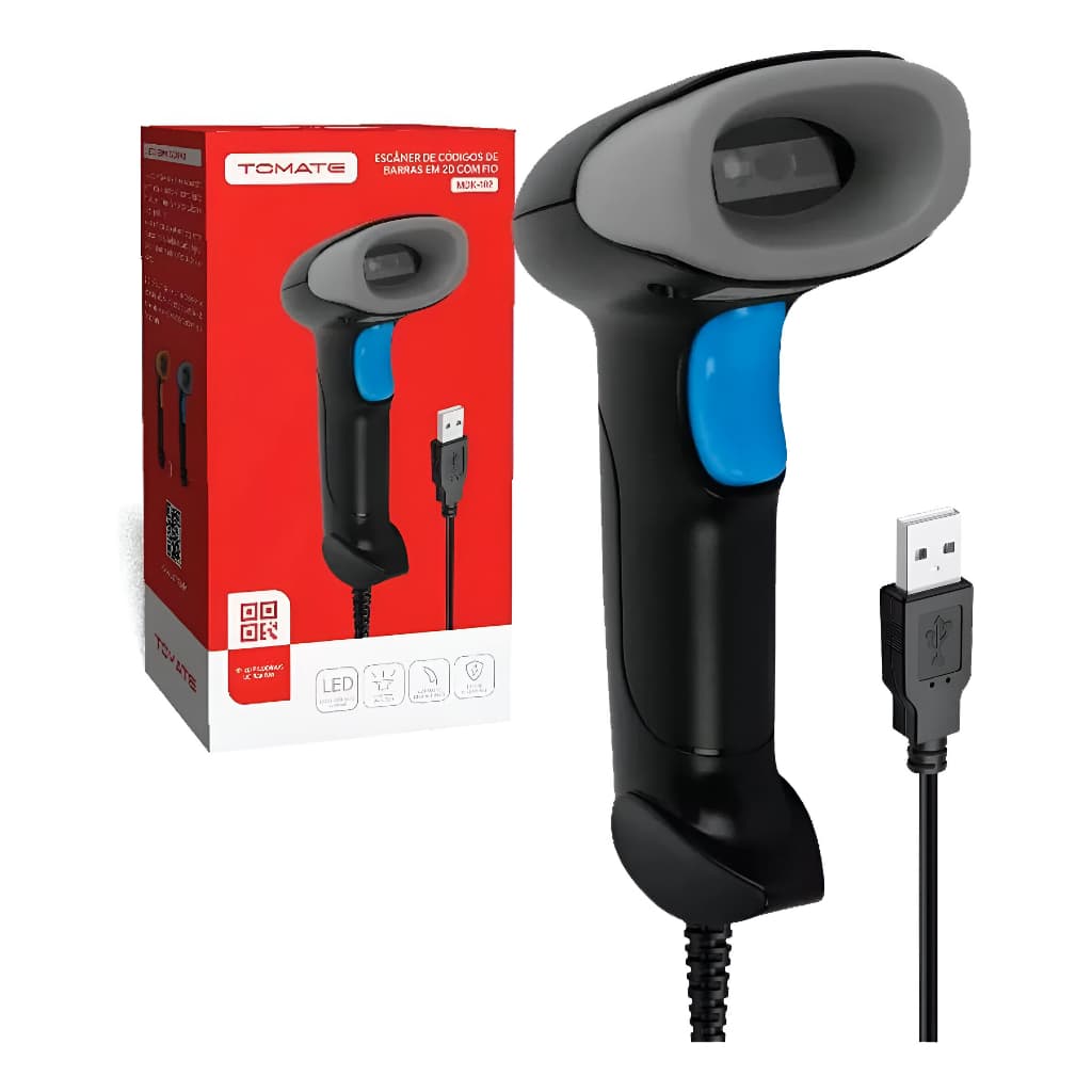 Leitor de Código de Barras Com Fio QR Code 2D MDK102 Scanner PC Acessórios Informatica Casa Notebook