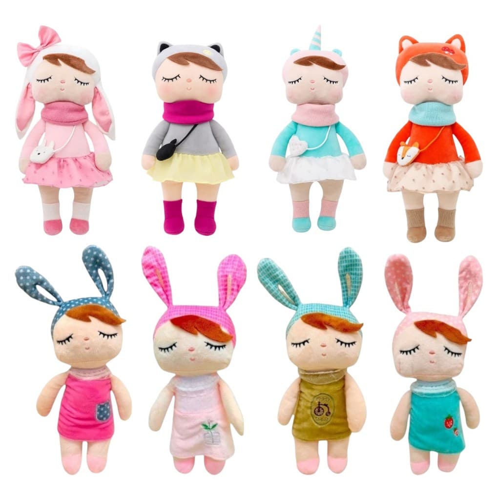 Boneca De Pano Angela Bichos Unicórnio Raposa Coelha Gatinha Pelucia Bebê