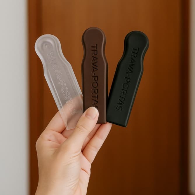 Trava Porta Silicone Antiderrapante Acabou As Batidas Na Parede