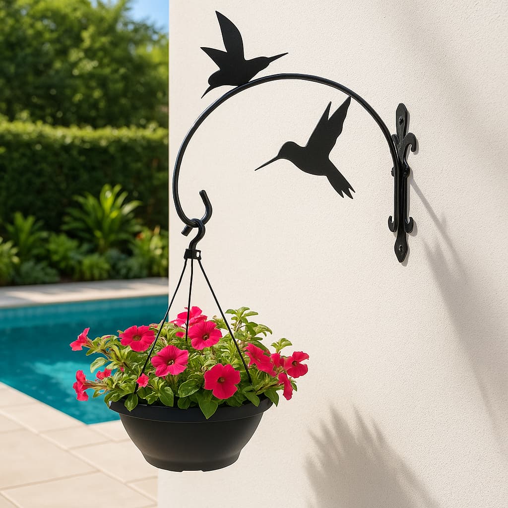 Suporte de Parede para Vaso de Flor e Jardim | Pendurador Decorativo de Flores BEIJA FLOR