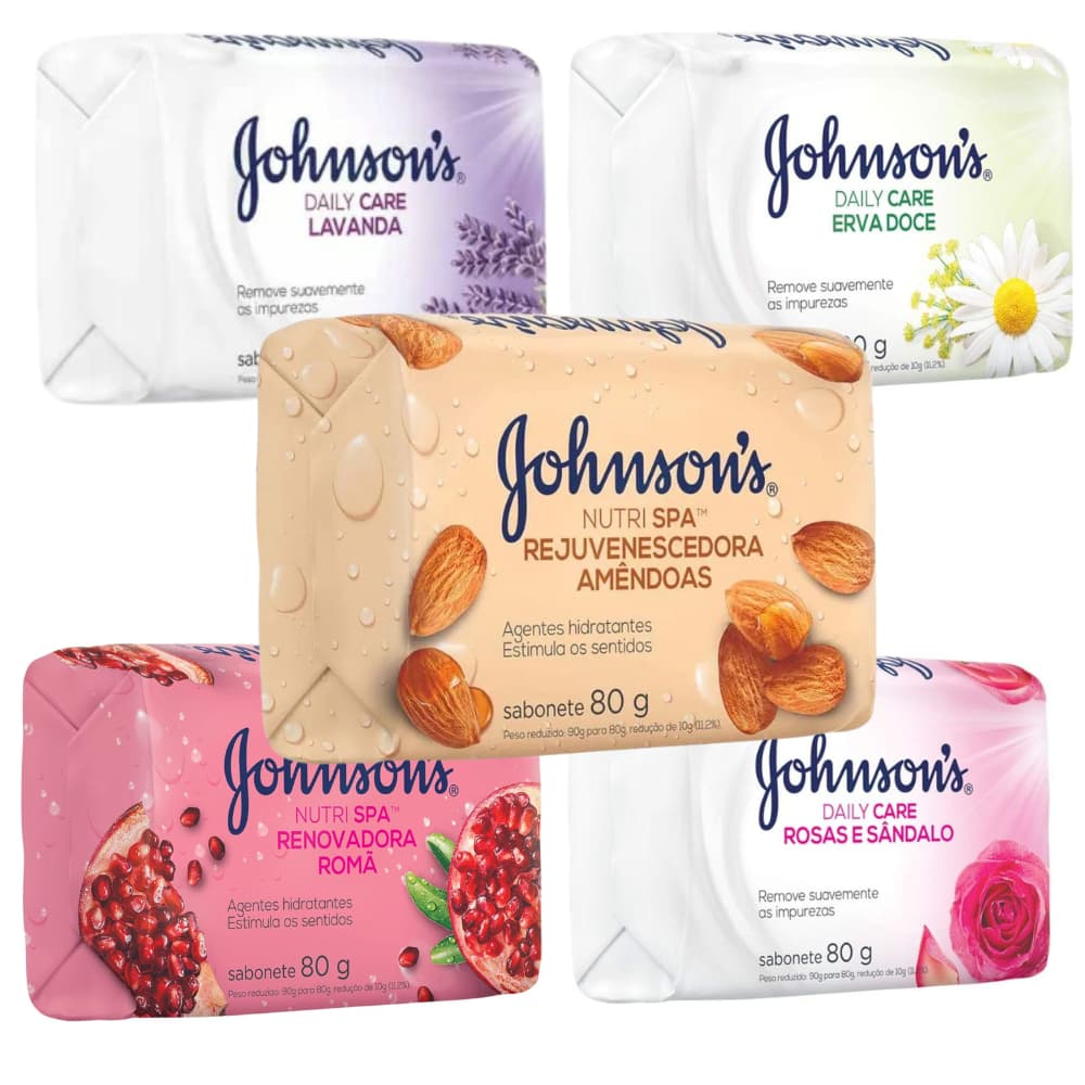 Kit 12 Sabonetes Johnson's Mix Fragrancias 80g