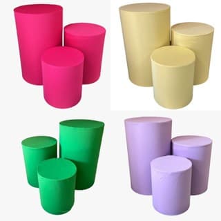 Kit Capa Mesas de Cilindro Para Decoração Diversas Cores Enfeite de Festa P M G