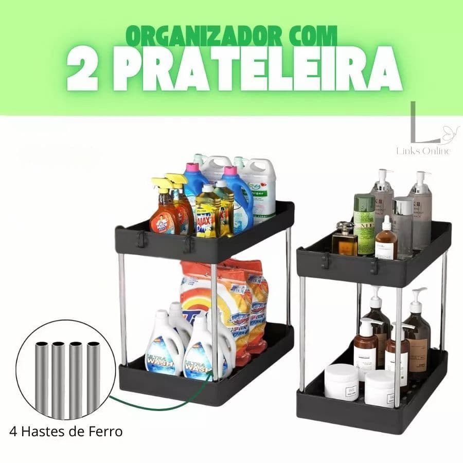 Organizador para Cozinha 2 Prateleira Organizadora Multiuso Banheiro Mesa