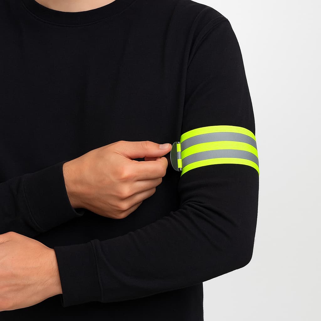 Fita Banda Elástica Refletora Ciclista Bike Bicicleta Corrida Corredor Noturno