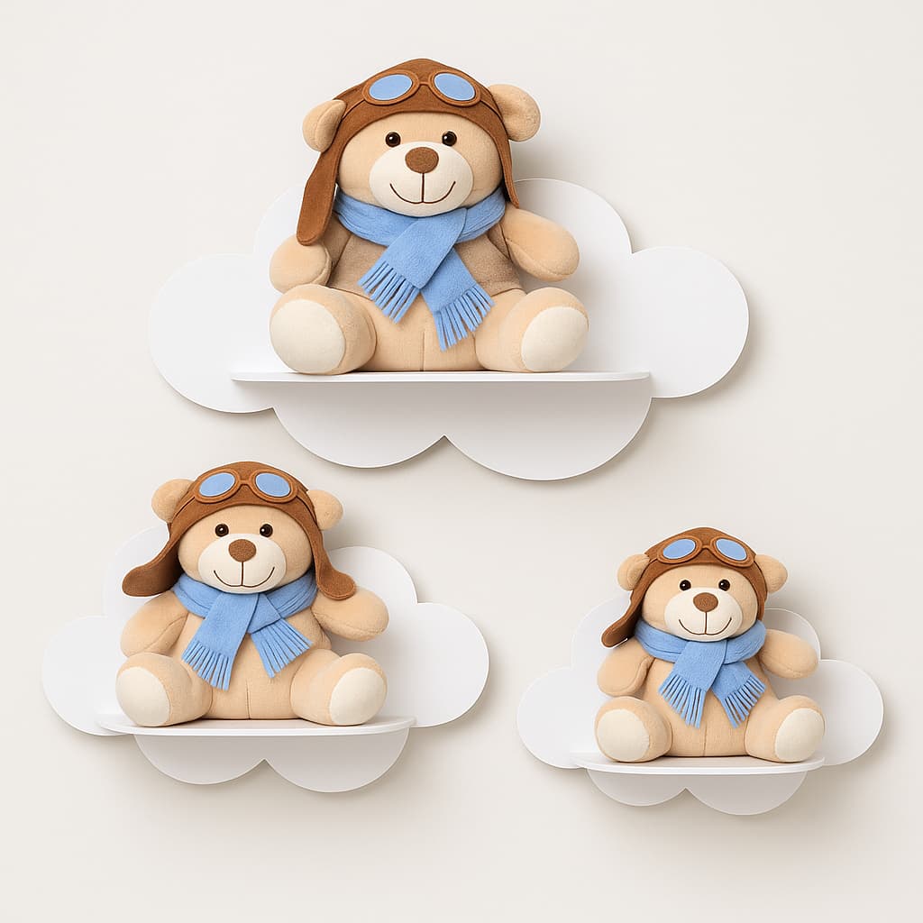 Trio de Prateleira Nuvem Nicho Nuvem MDF