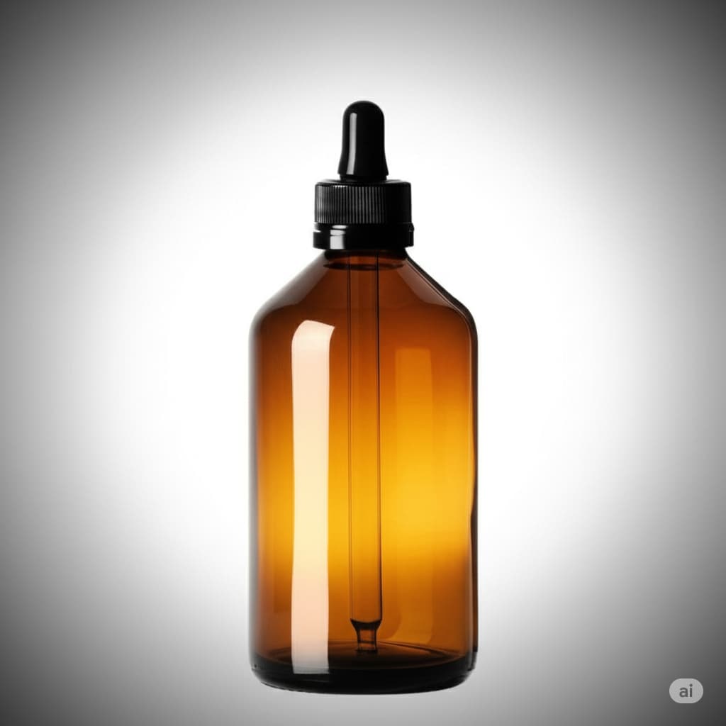 Frasco De Vidro Conta Gotas 250ML Ambar tampa lacre rosca 24