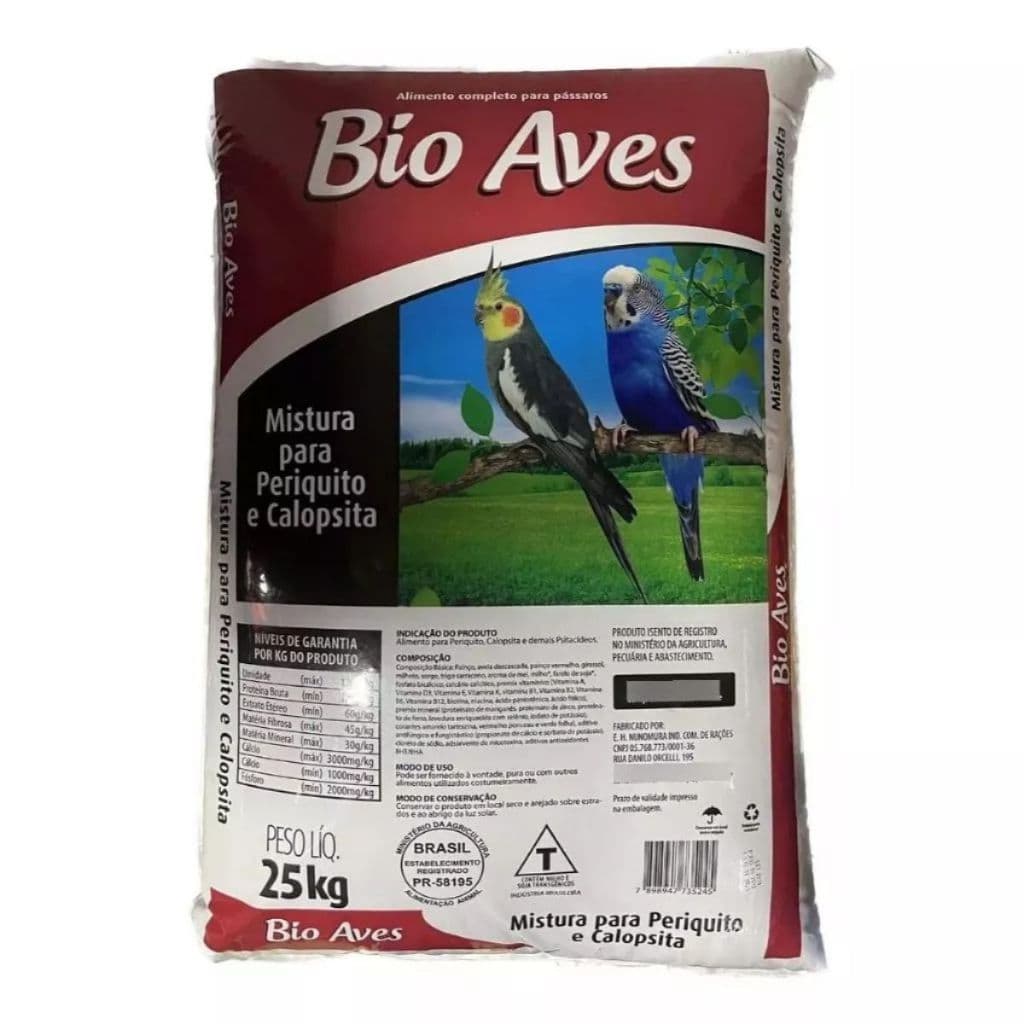 Mistura Calopsita Periquito Agapornis Painço Misturado 25 Kg (MÁX 1UN POR COMPRA)