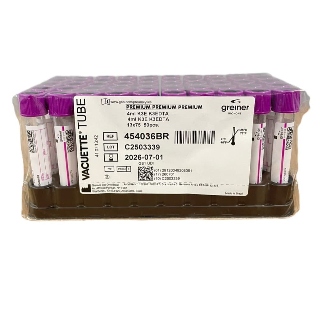 50 Tubos Coleta A Vácuo Edta K3 4ml - Vacuette