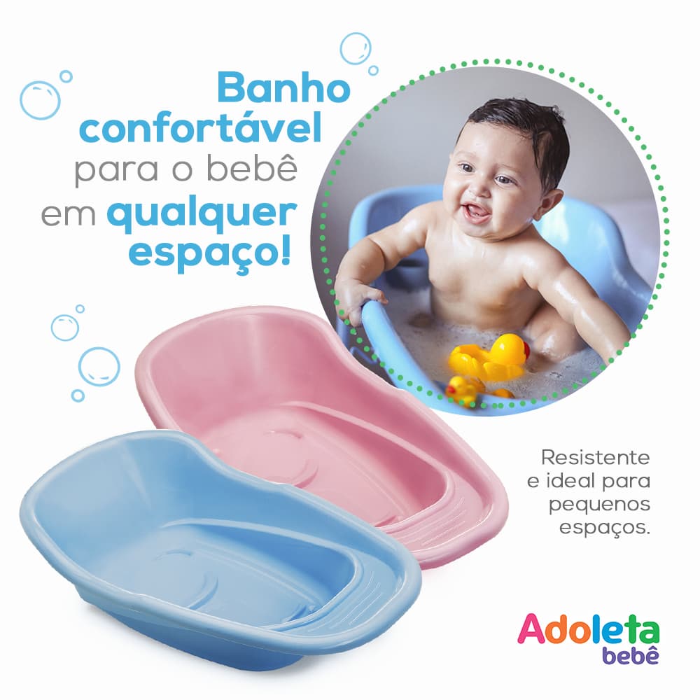 Banheira De Bebê 20 Litros Resistente Adoleta Design Anatômico