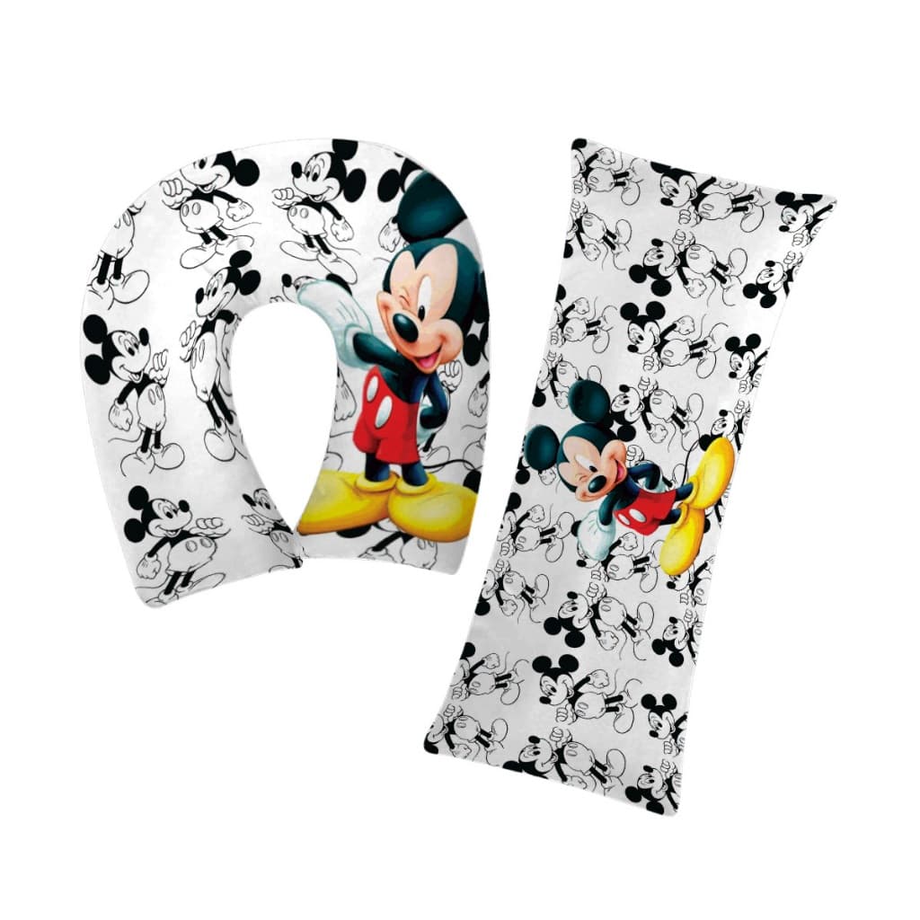 Kit Descanso Travesseiro Protetor De Pescoço E Mini Xuxão Lindos Luxos Cores Sortidas