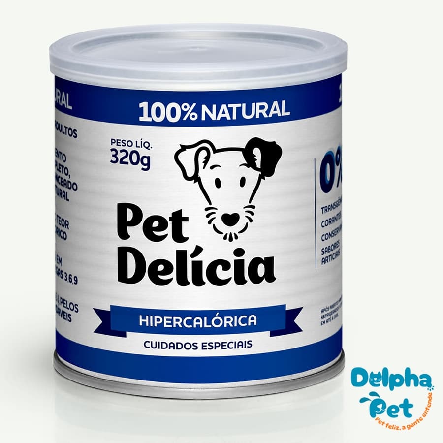 Ração Úmida Natural Para Cães Hipercalórica 320g Pet Delícia