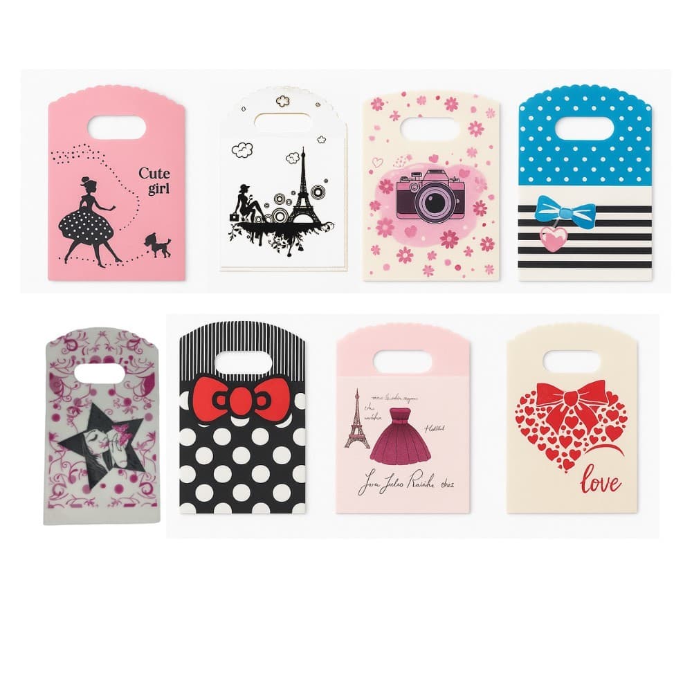 50 Sacolinhas Estampadas 9X15  para Bijuterias Embalagens Sacola Plástica