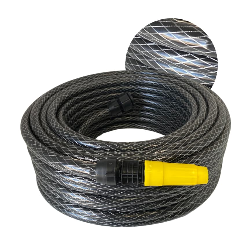 Mangueira De Jardim Trançada 10,15,20,25,30 e 50 Metros Grafite Reforçada Não Dobra Super Flexível