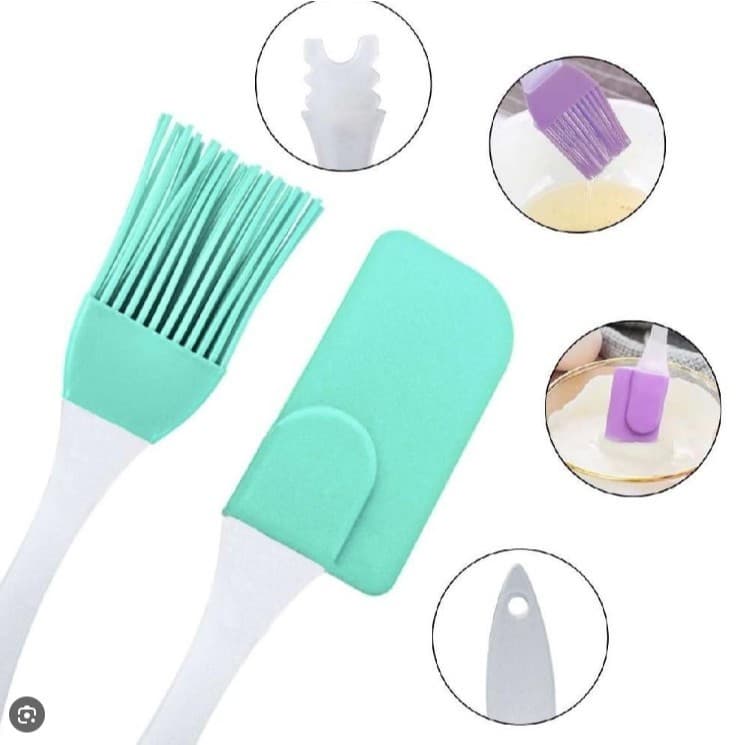 GUIANA Kit Espátula + Pincel Silicone Cozinha Culinária Multicolor Espátula Pão Duro Raspa Tudo