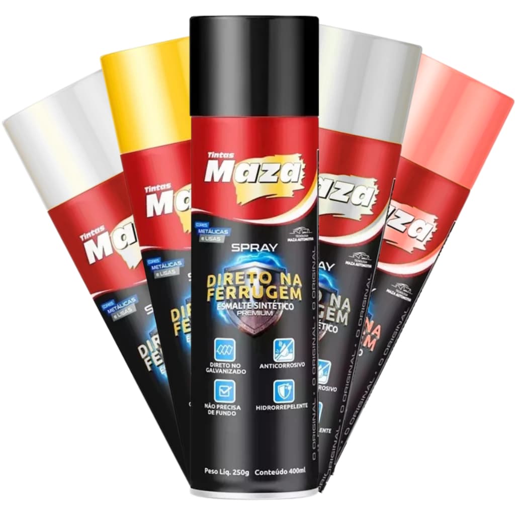 Spray Maza Esmalte Sintético Direto na Ferrugem 400ml - Todas as Cores Disponiveis