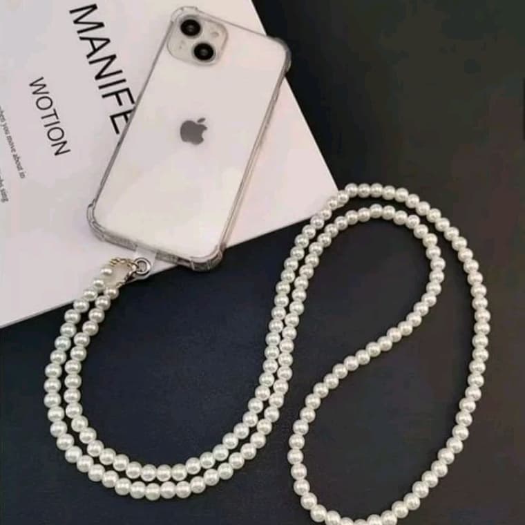 Cordão Pérola Suporte para Bolsa & Celular Anti-perda 65cm➡ & 15cm➡