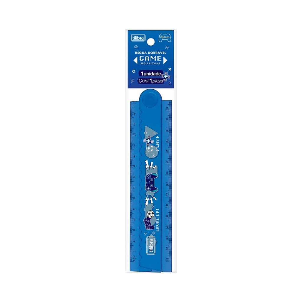 Régua Dobrável Decorada Game 30cm - Tilibra