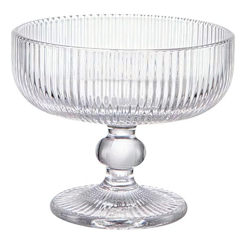 Jogo De Sobremesa 6 Taças 250ml Canelado Para Servir Açaí Sobremesas