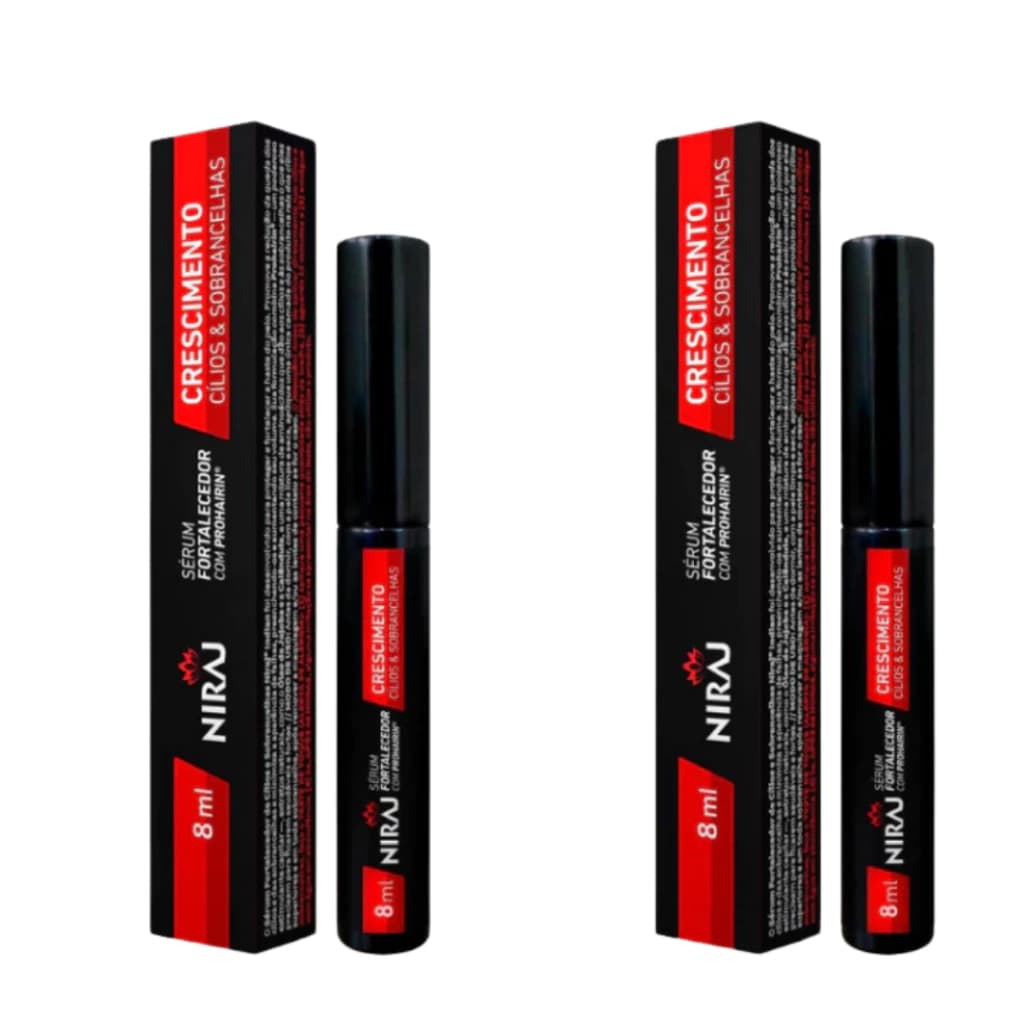 KIT 02 Serúm Crescimento e Fortalecimento Cílios E Sobrancelhas Niraj 8ml
