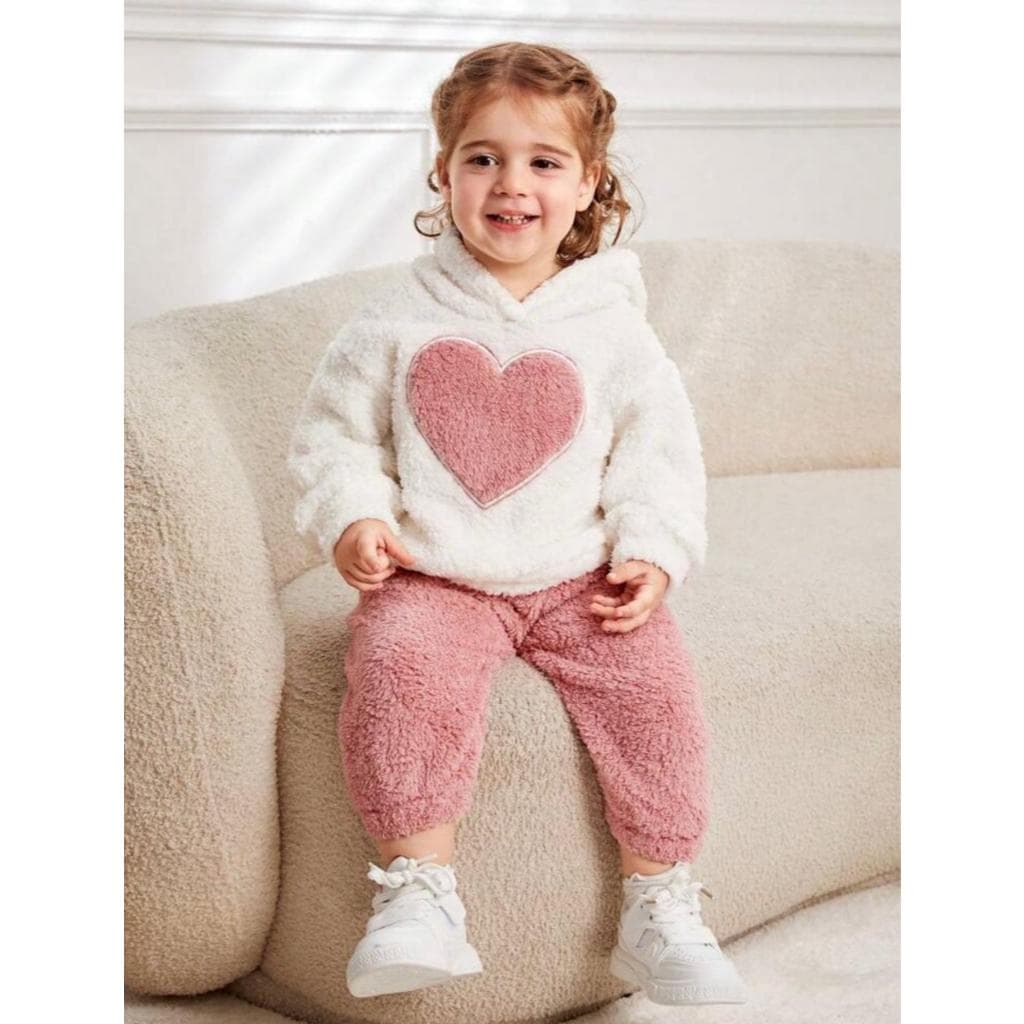 Roupa Conjunto com Capuz Infantil para Inverno Tecido Soft Microfibra