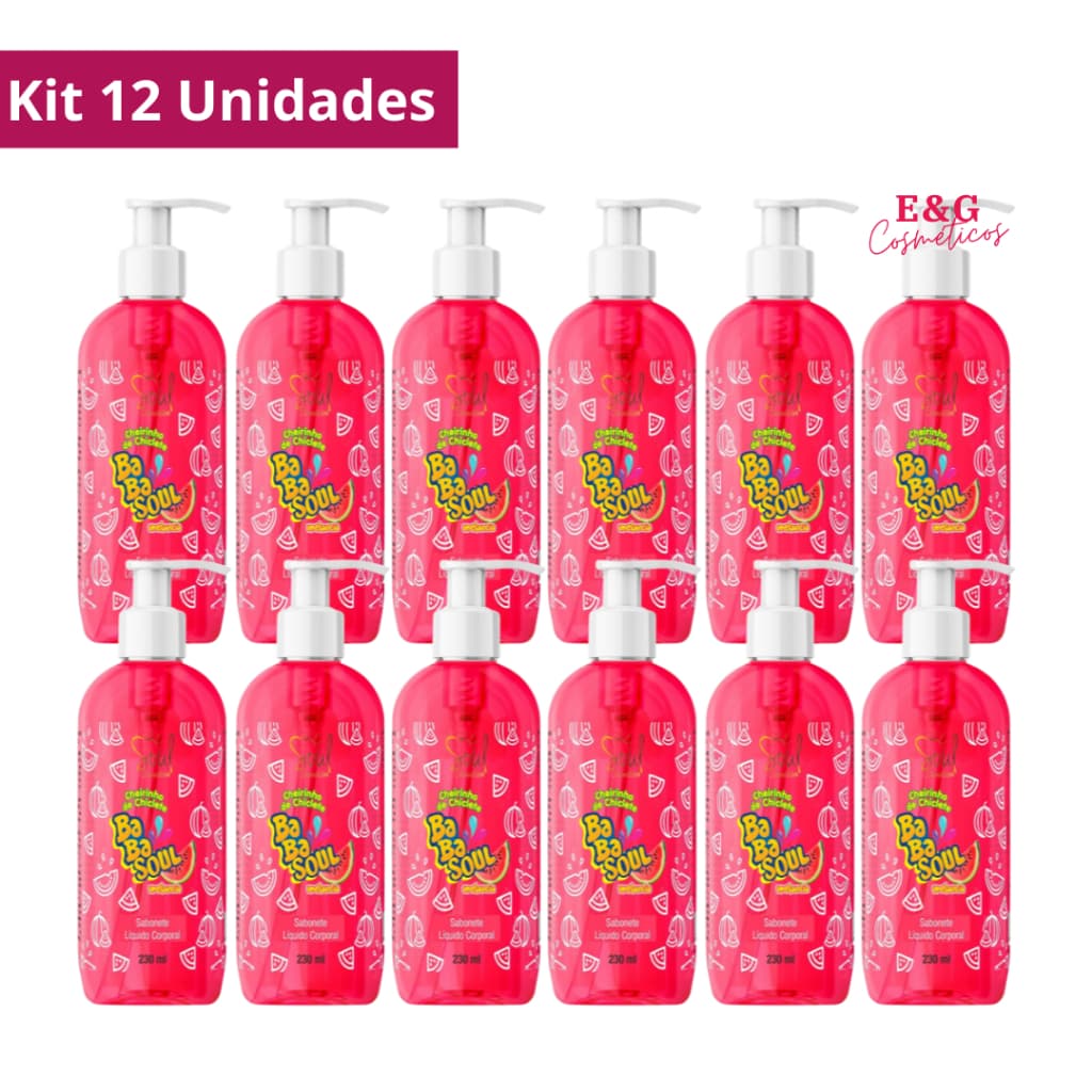 Kit 12 Sabonete Líquido Corporal Babasoul 230ml Soul Cosméticos