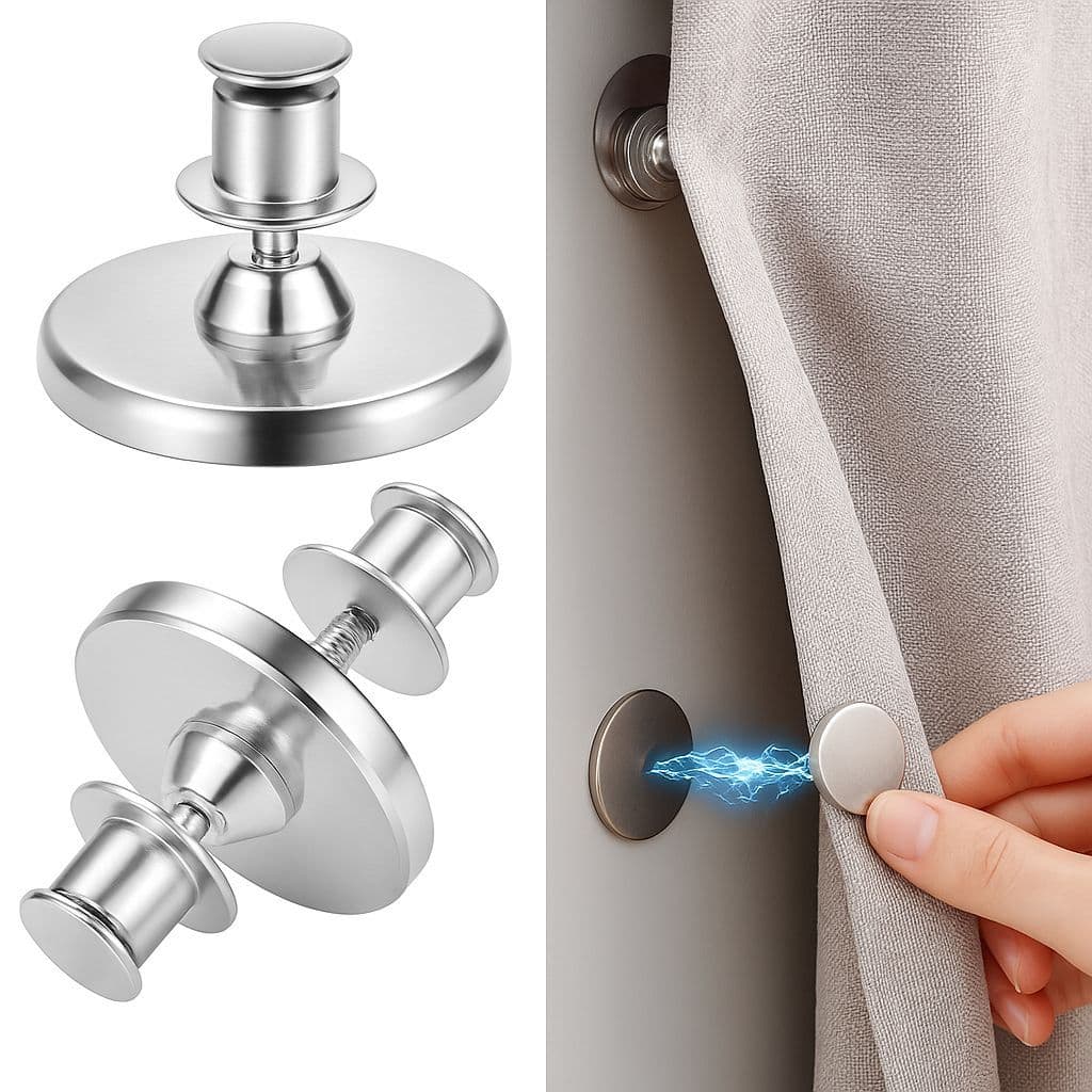 Prendedor Magnético para Cortina Sem Furos, Fácil Instalação, Alta Fixação