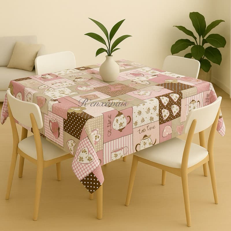 Toalha De Mesa 4 Cadeiras Quadrada 1,45 X 1,45 Decoração De Cozinha