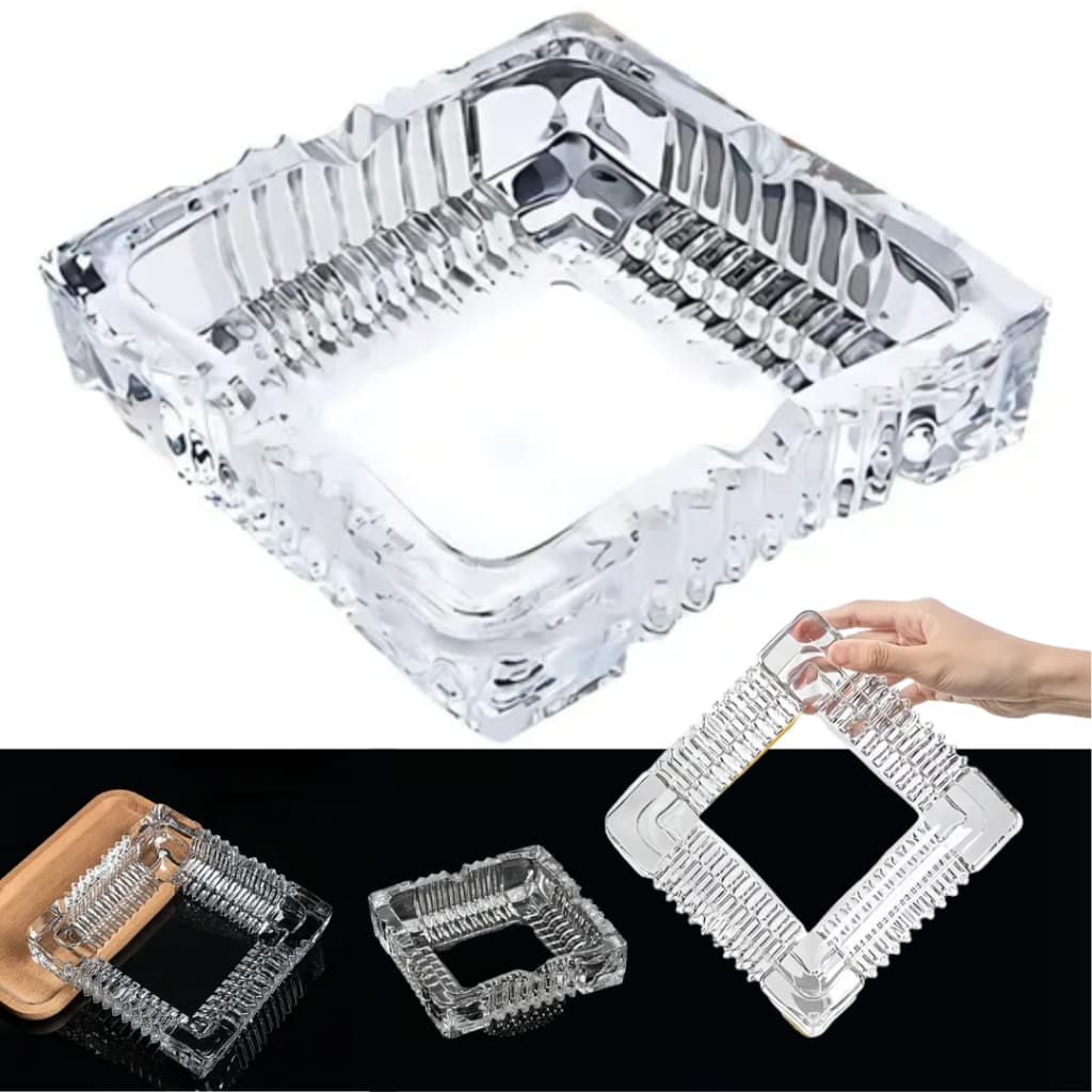 Cinzeiro Quadrado Transparente Resistente Vidro Restaurante Hotel Bar Casa Nf