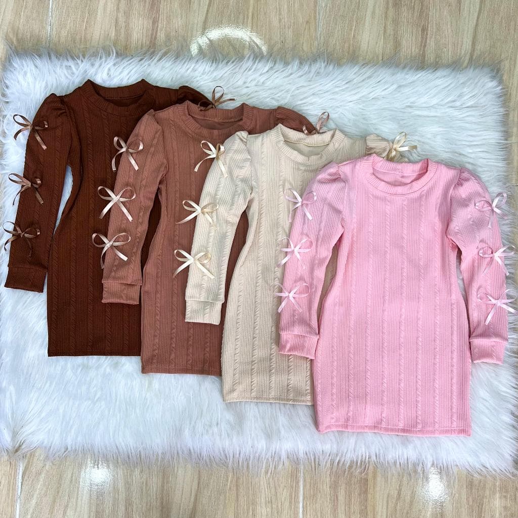 Vestido de Menina com Lacinhos – Estilo Princesa e Super Elástico