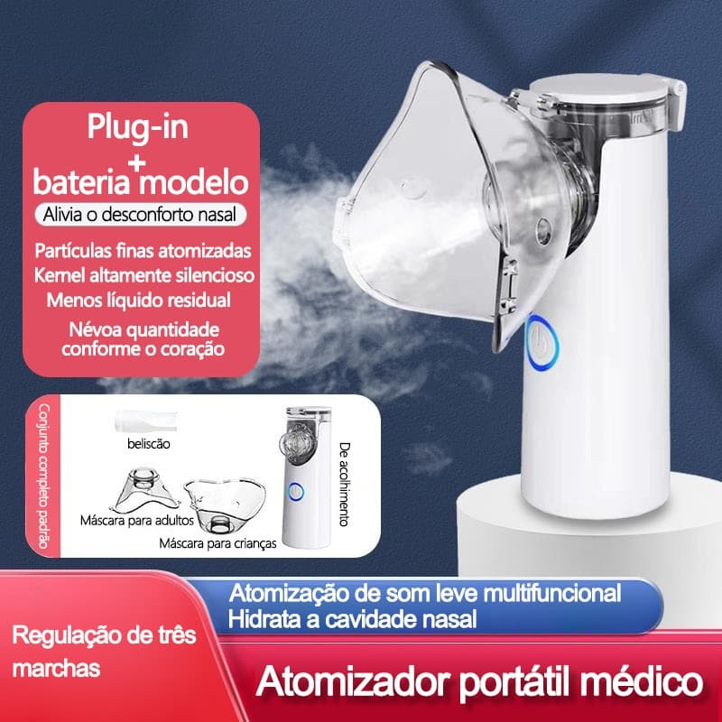 Recarregável Nebulizador Inalador Portátil E Silencioso Ajustável Adequado Para Crianças E Adultos