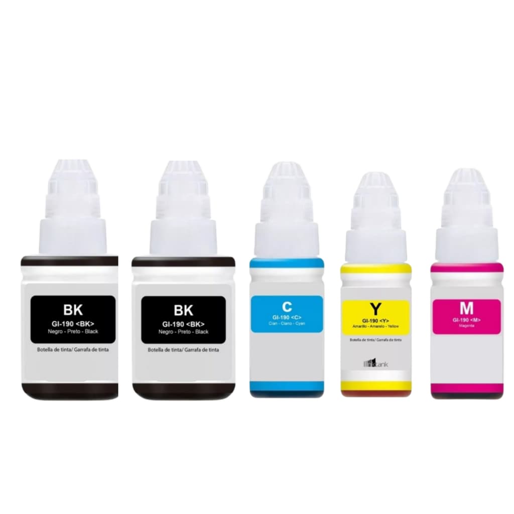 Kit 5 Tinta canon g-190  G1100/G2010/G3100/G3110/G3111/G3102/G4100/G4102/G4110/G4111