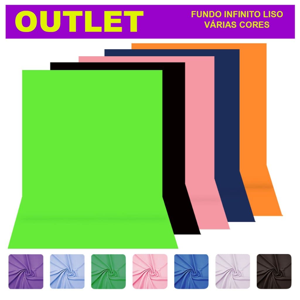 Fundo Fotográfico Infinito Liso Chroma Key Em Tecido Várias Cores - Queima Estoque
