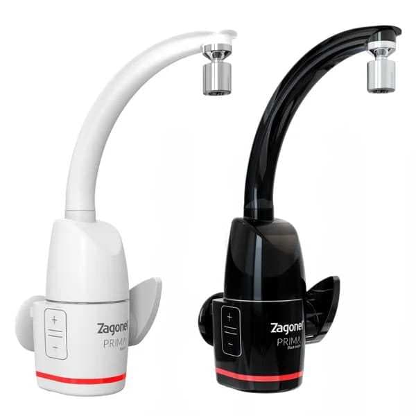 Torneira Prima preta ou branca Touch Eletrônica Parede e Bancada 220v 5500w Zagonel