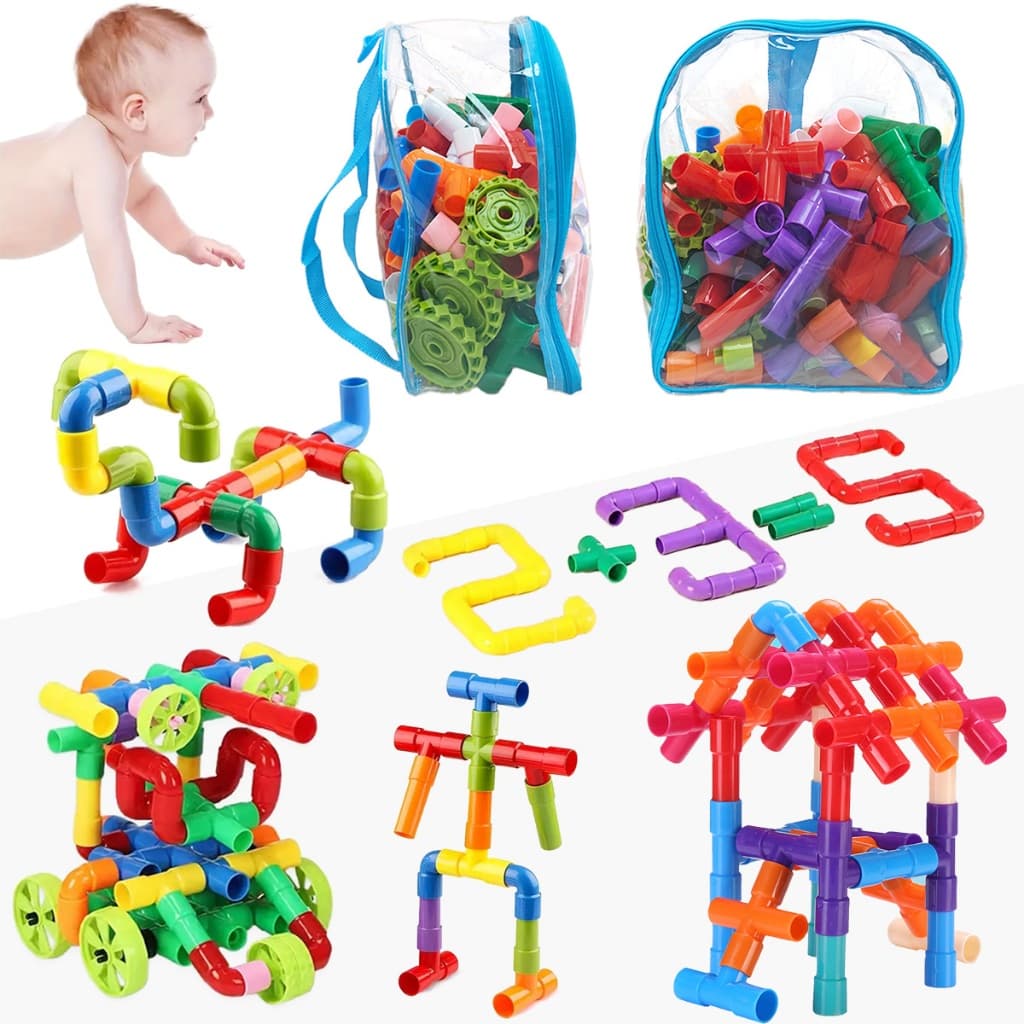 Brinquedo de Montar 120 pcs para Bebê - Blocos Plásticos Coloridos Educativos