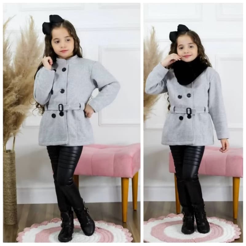 CASACO SOBRETUDO INFANTIL MENINA MOLETOM BLUSA DE FRIO ROUPAS DE MENINA MODA INFANTIL