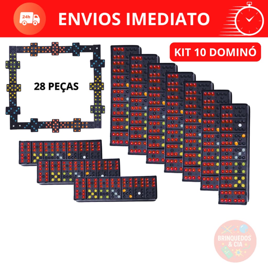 Kit 10x Jogo de Dominó – Educativo e Divertido | Ideal para Crianças e Adultos