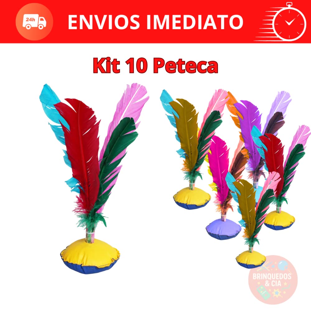 Peteca Infantil Kit com 10 Unidades Coloridas | Brinquedo Educativo e Físico