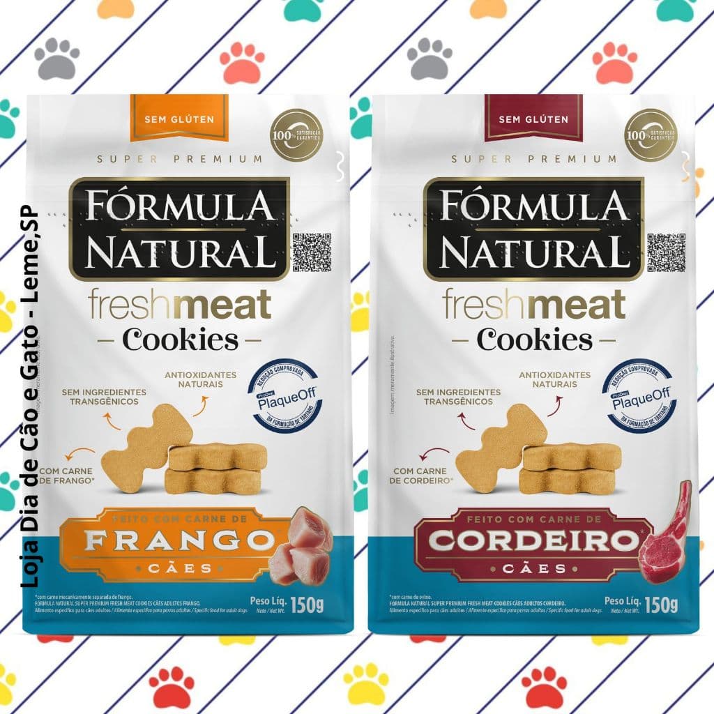 Fórmula Natural Super Premium Fresh Meat Cookies Cães Adultos Frango ou Cordeiro