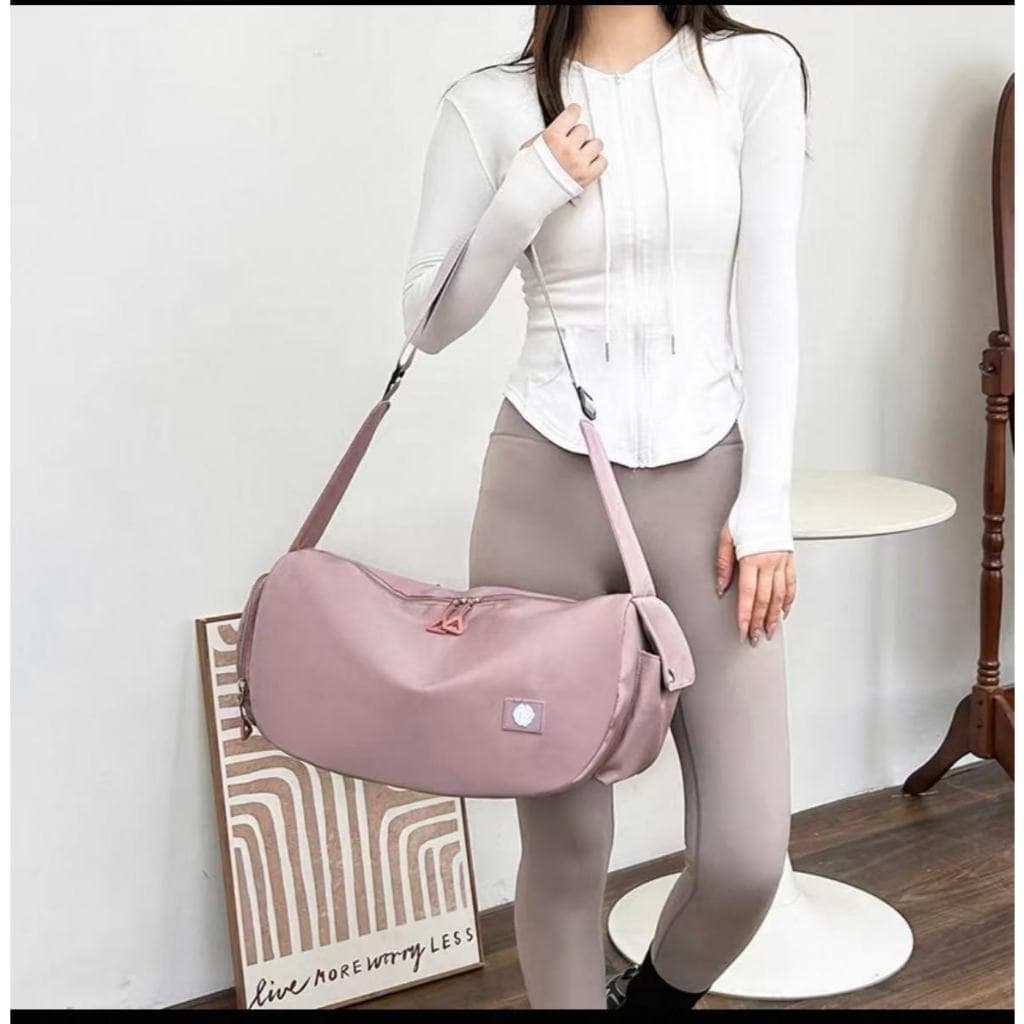 Bolsa feminina de ginástica e ioga esportiva, leve e de grande capacidade, mala de viagem multifuncional com compartimen