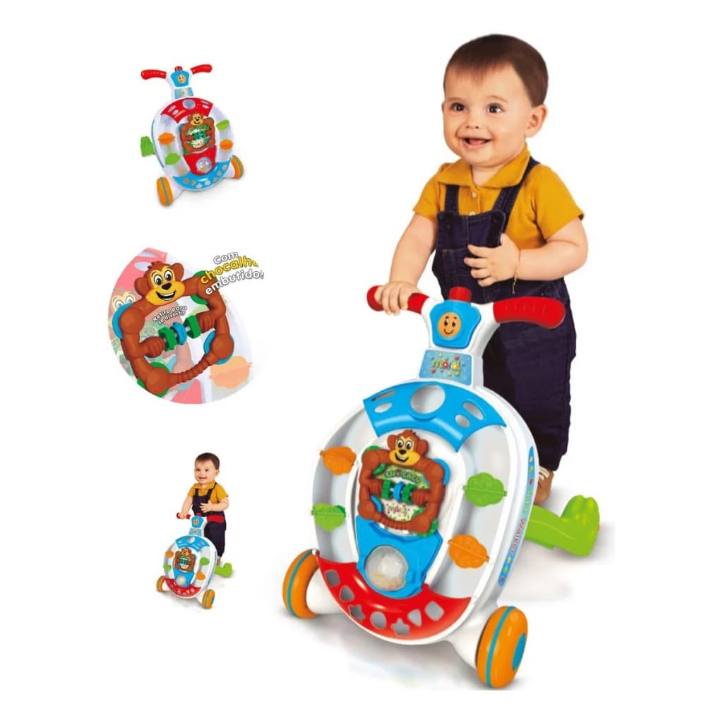 Andador de bebê infantil didático educativo seguro Empurrador Bebê Menino e Menina