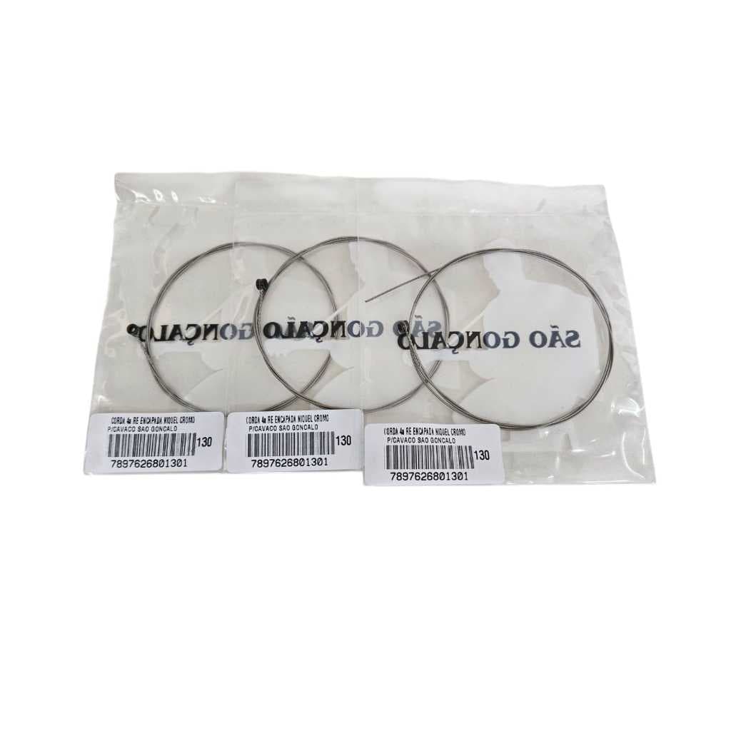 Kit 3 Corda Avulsa S.gonçalo 4ª Re Encapada Pra Cavaquinho