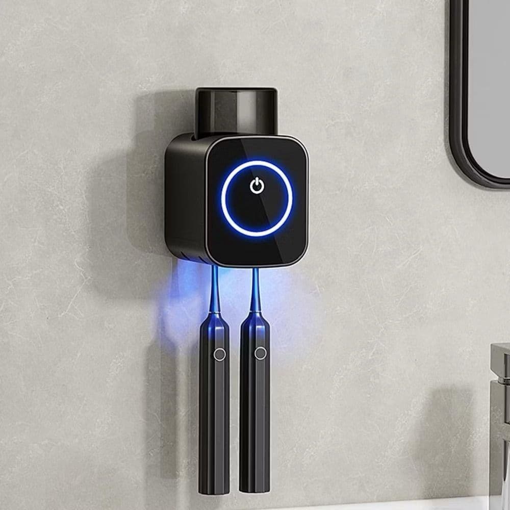 Suporte Dispenser de Escova e Pasta de Dentes Com Esterilizador UV Automático