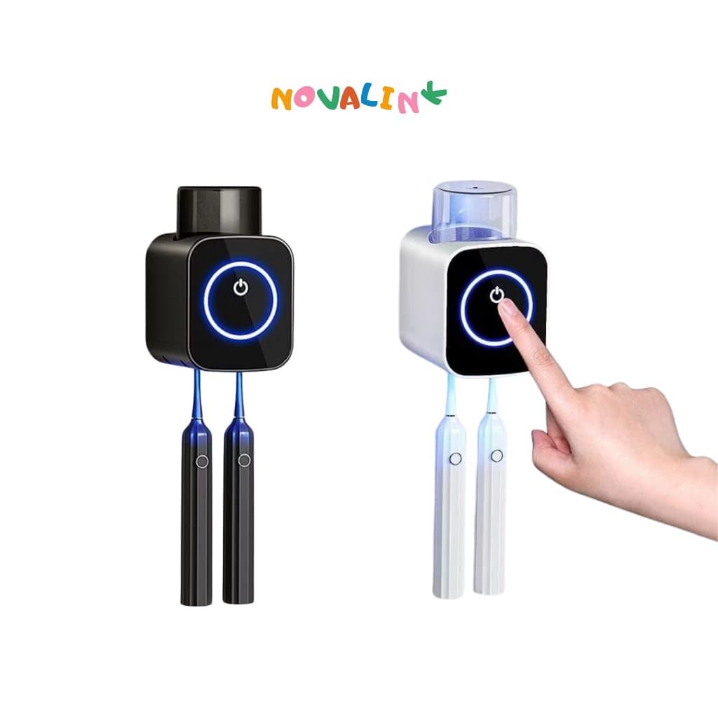 Dispenser de Escova e Pasta de Dentes Com Esterilizador UV